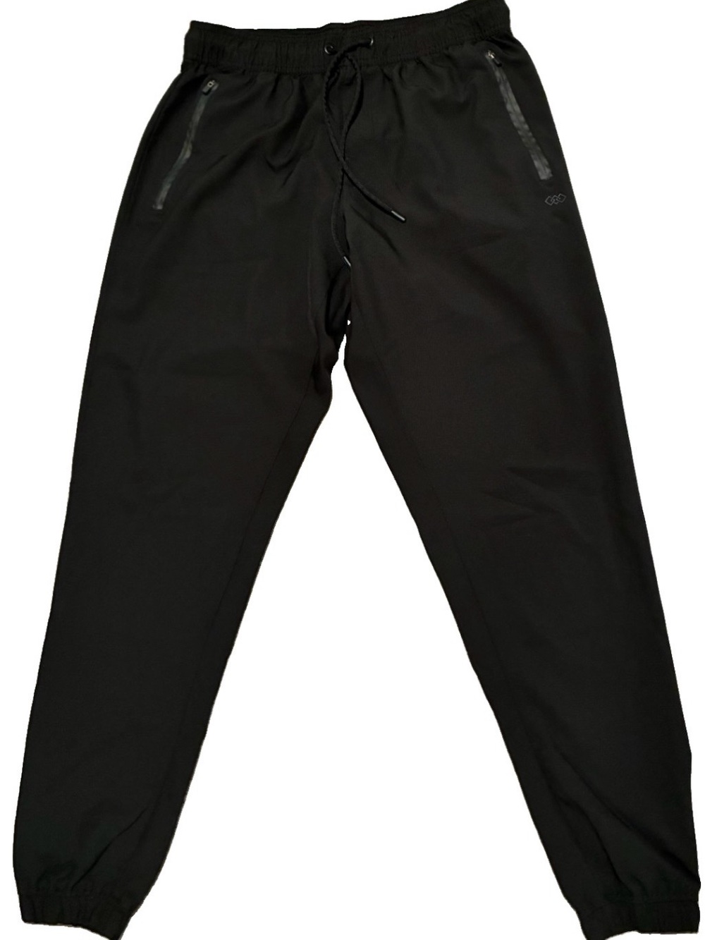 LEG3ND Men’s Large Black Performance Jogger Pants Stretch Zip Pockets Athletic